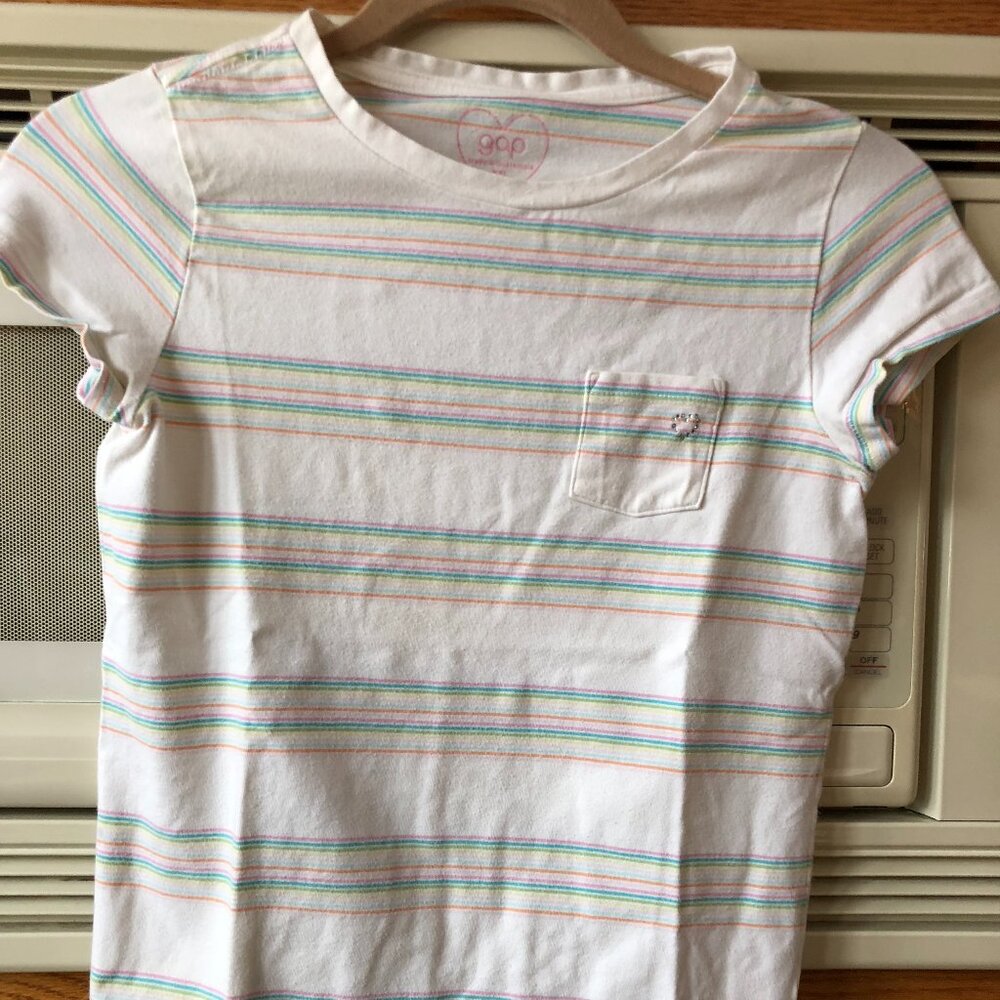 Girls Gap Short Sleeve T Shirt Striped XXL (14 - 16)